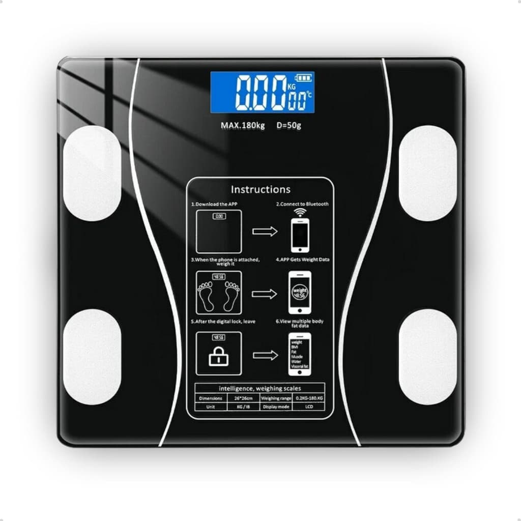 Balança Bioimpedância Corporal Bluetooth 180kg Android E Ios Medidora