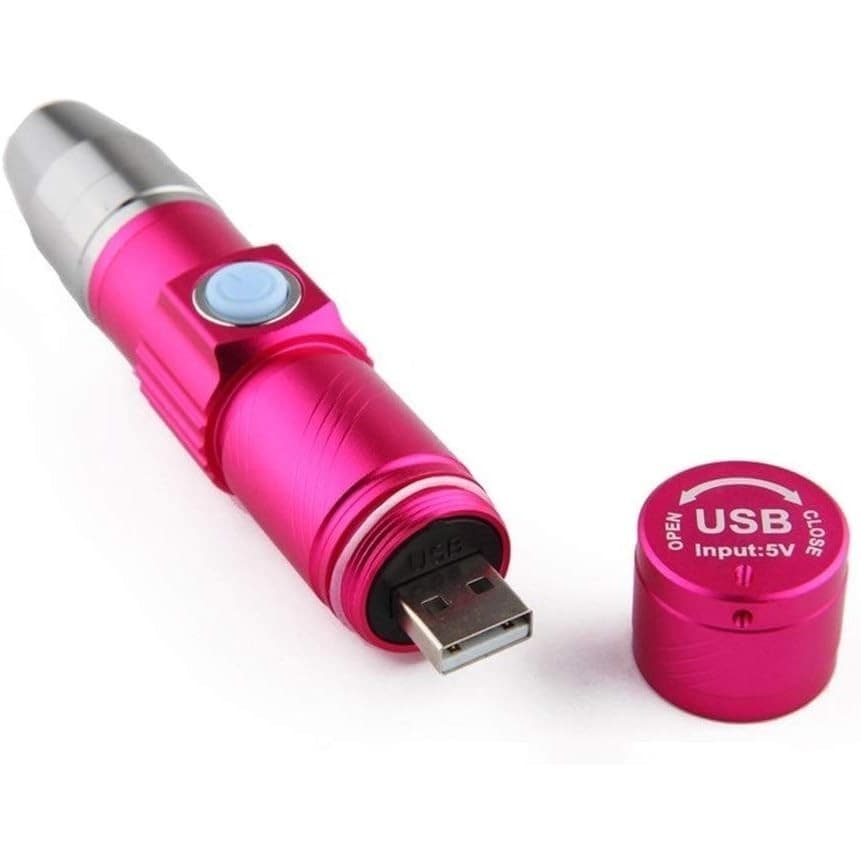 Lâmpada KAISA UV recarregável USB 3 modos 365 nm Ultravioleta Mini Lanterna LED UV(Cor do corpo: ROSA)