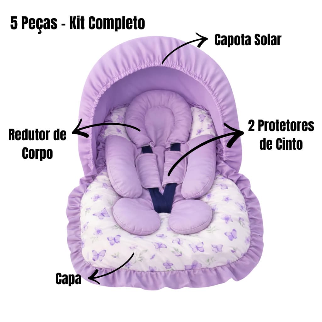 Kit Capa Bebê Conforto 5 Peças Universal Galzerano Burigotto Cosco Voyage Safety Completo