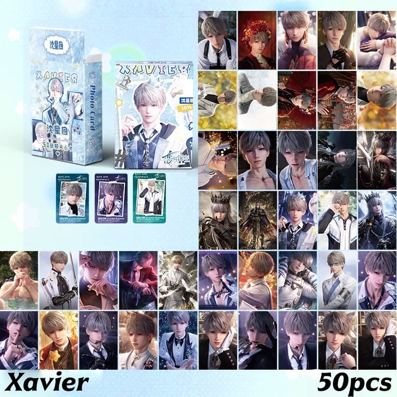 50-55pcs Manga Manhwa Amor E Espaço Profundo Cartões Lomo Holográficos A Laser EVOL LOVE Photocards Xavier Sylus Zayne C