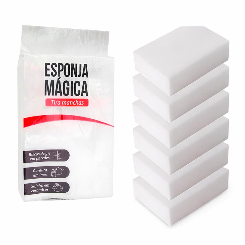 Kit Esponja Mágica Bucha Melamina Tira Mancha Original Desengordura Limpeza