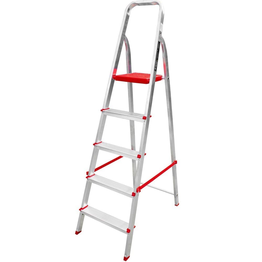 Escada de alumínio 5 degraus residencial - ESC0064 Botafogo