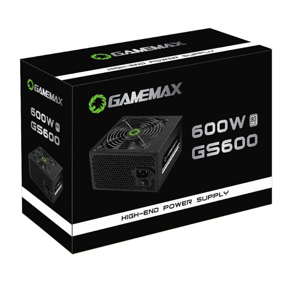 Fonte ATX Gamemax 600W GS600 com Cabo PFC Ativo 80 Plus White Preto