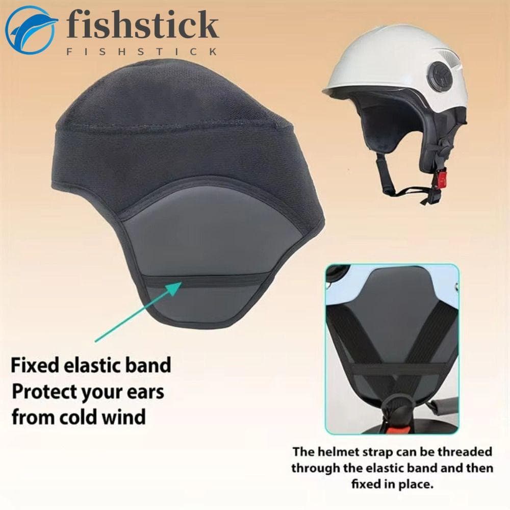 Forro De Capacete De Motocicleta Elétrica FISHSTICKA , Capa Confortável De Proteção De Ouvido Forrada De Lã , Preta