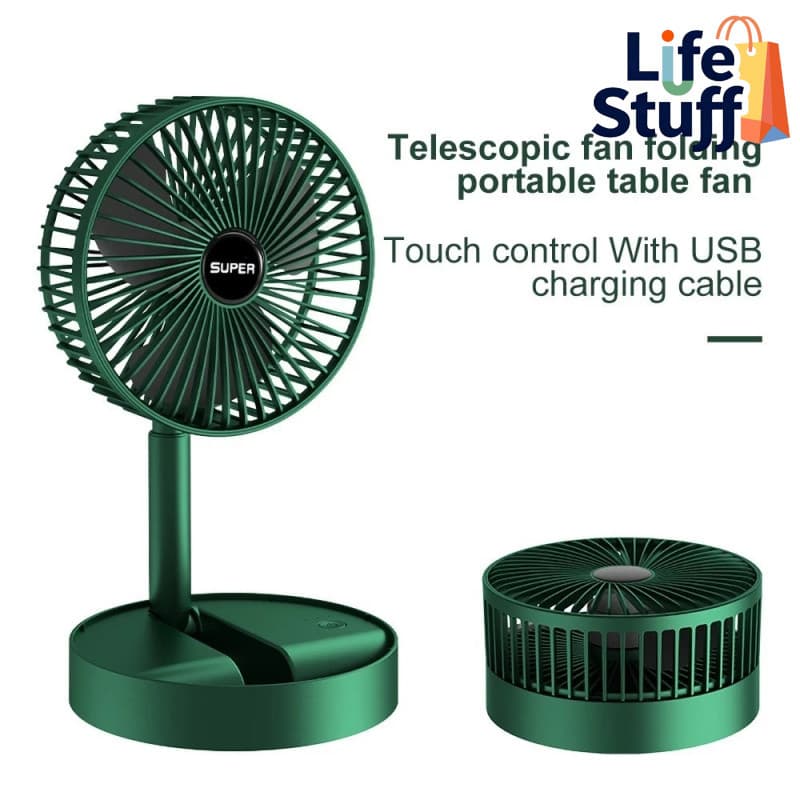 Ventilador Portátil Dobrável 180 Ajustável Doméstico Retrátil Mudo Kipas USB Recarregável Telescópico De Baixo Ruído Min
