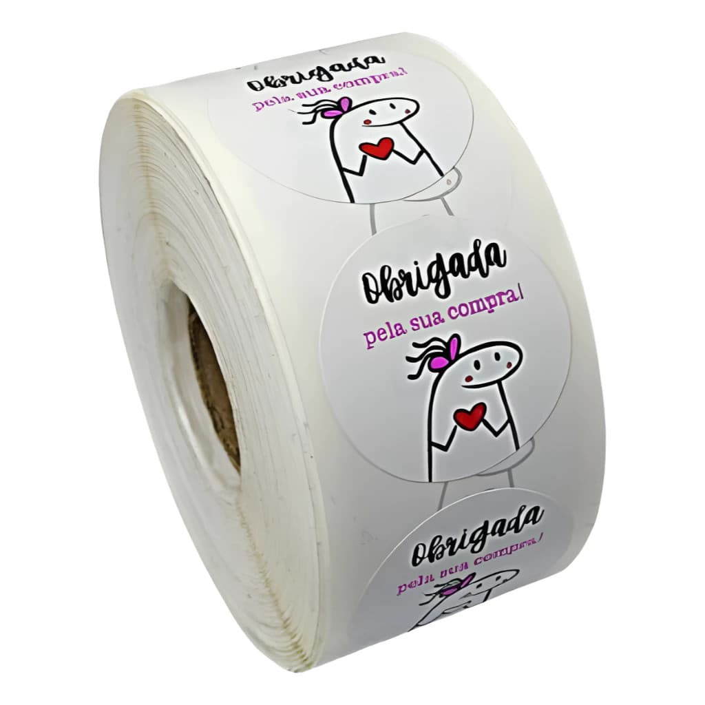 250 Etiqueta Personalizada Flork Bento 'Frase" Adesivo Obrigada Pela Sua Compra Adesivo 4cm