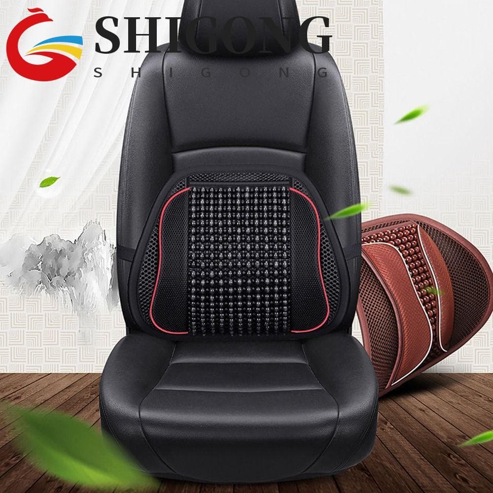 Almofada Lombar De Carro SHIGONG , Travesseiro Assento De Seda Gelada Com Contas , Encosto Ventilado De Malha De Massage