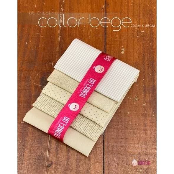 KIT 5TECIDOS 20cmx35cm COLLOR BEGE 100% Algodão 