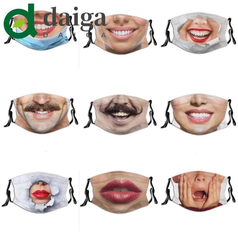 Máscara Tridimensional DAIGA 3D , Impressa Engraçada Respirável De Cosplay De Festa De Personalidade De Algodão