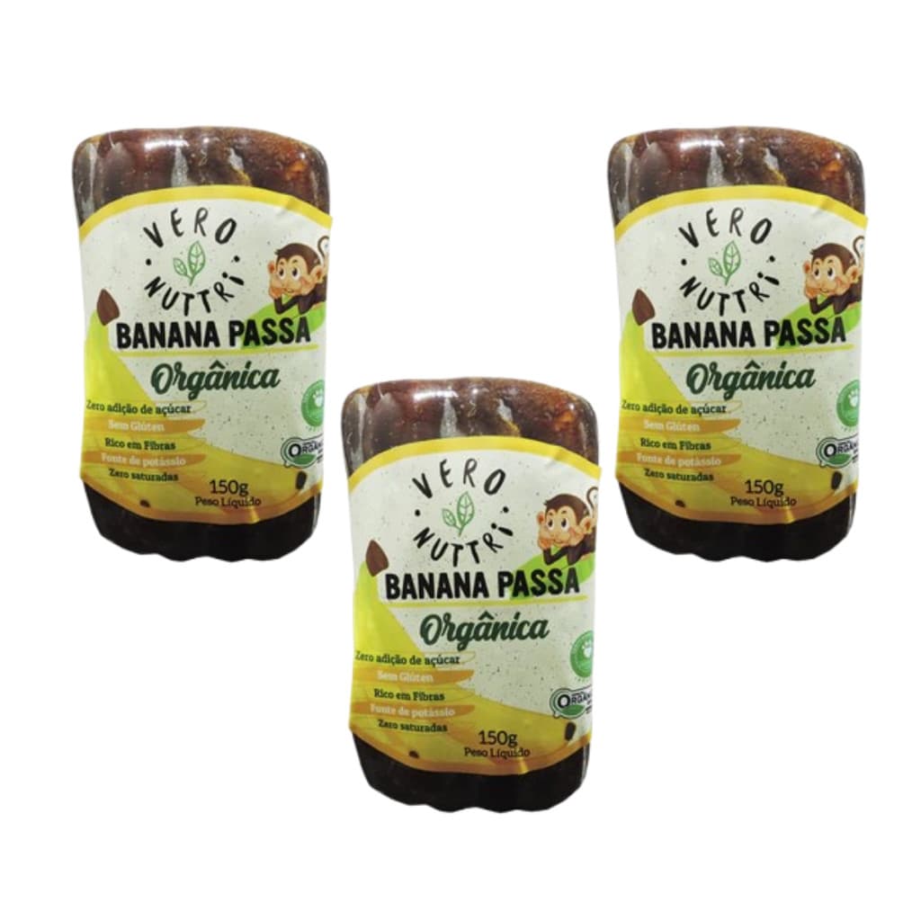 Kit 3 Banana Passa Filme Organica 450g Vero Nuttri