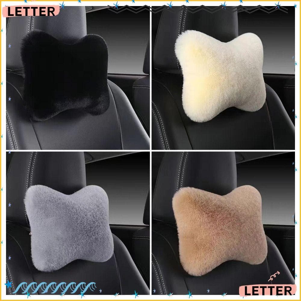 Carta Encosto De Cabeça Do Carro , Travesseiro De Descanso De Pescoço Universal De Pelúcia Lombar De Calor E Conforto Pa
