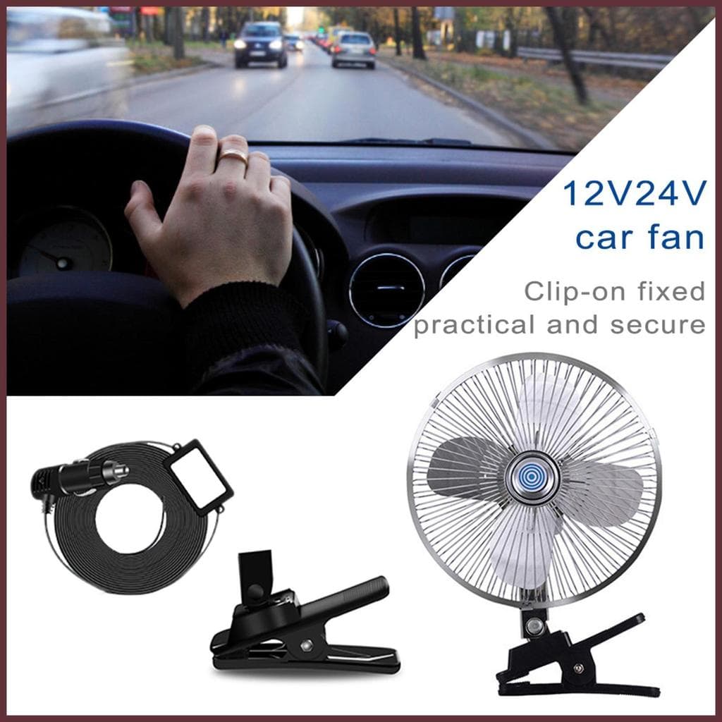 Ventilador De Carro De Cabeça Dupla 12V E 24V Van Minivan Refrigeração Potente Energia De Resfriamento De Vento nuaeduyv