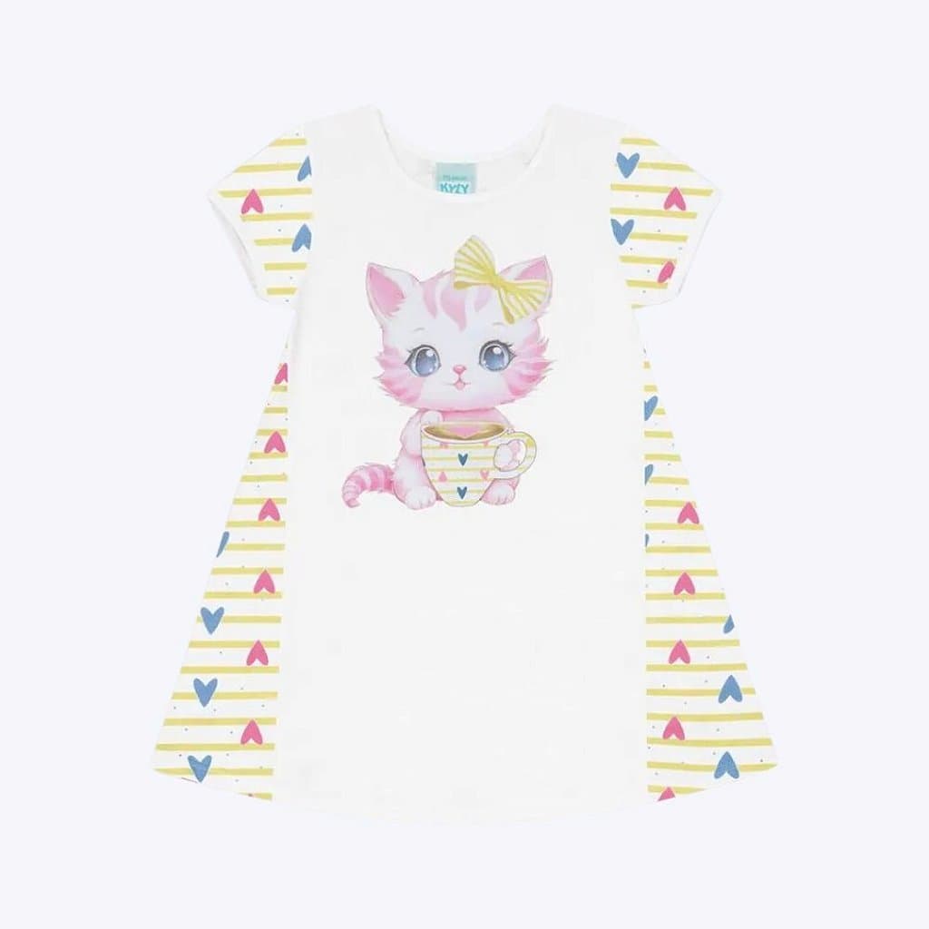 Pijama Camisola Gatinha Infantil Feminina Kyly 1000441