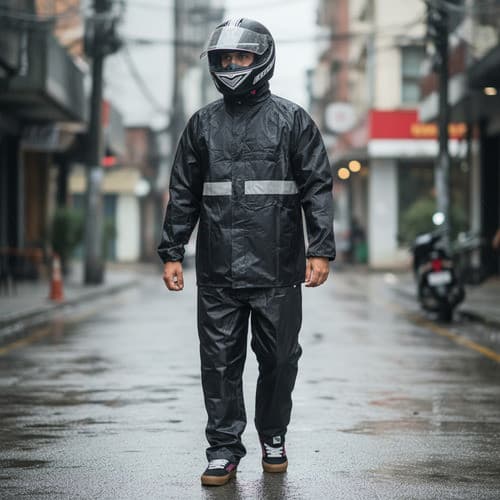 Capa De Chuva Motoqueiro Motoboy Impermeável Flex Preto