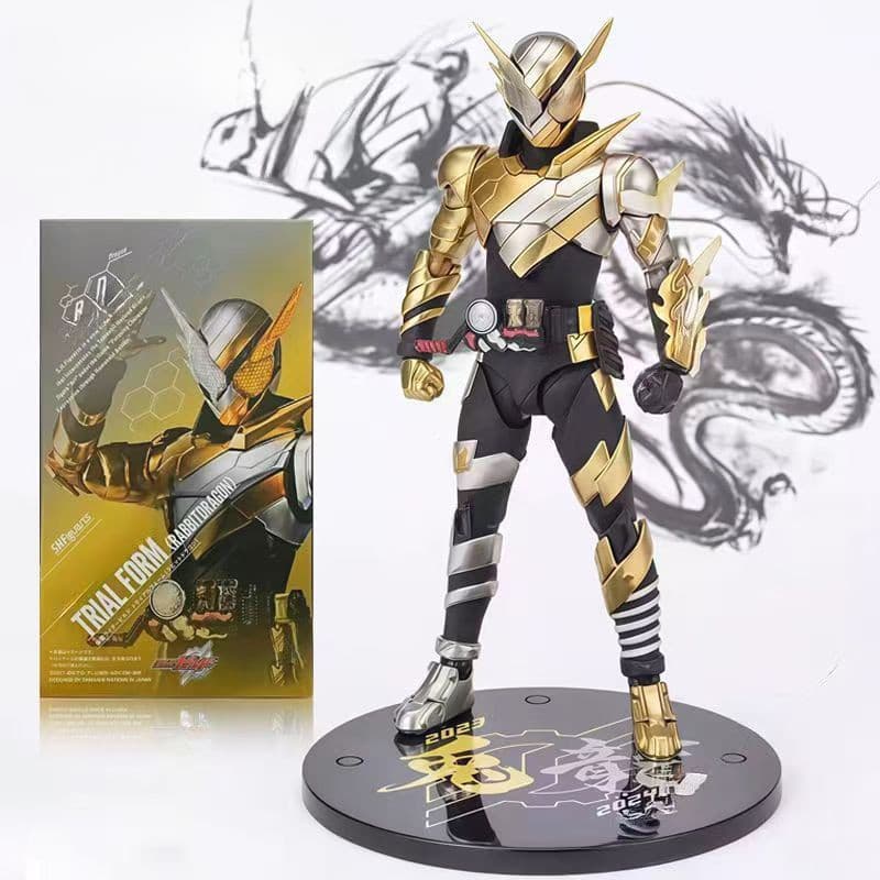 [Em Estoque] KO SHF Kamen Rider Build Experiment ‌ Coelho Dourado Dragão Prateado Kamen Rider Build Figura de Ação Model