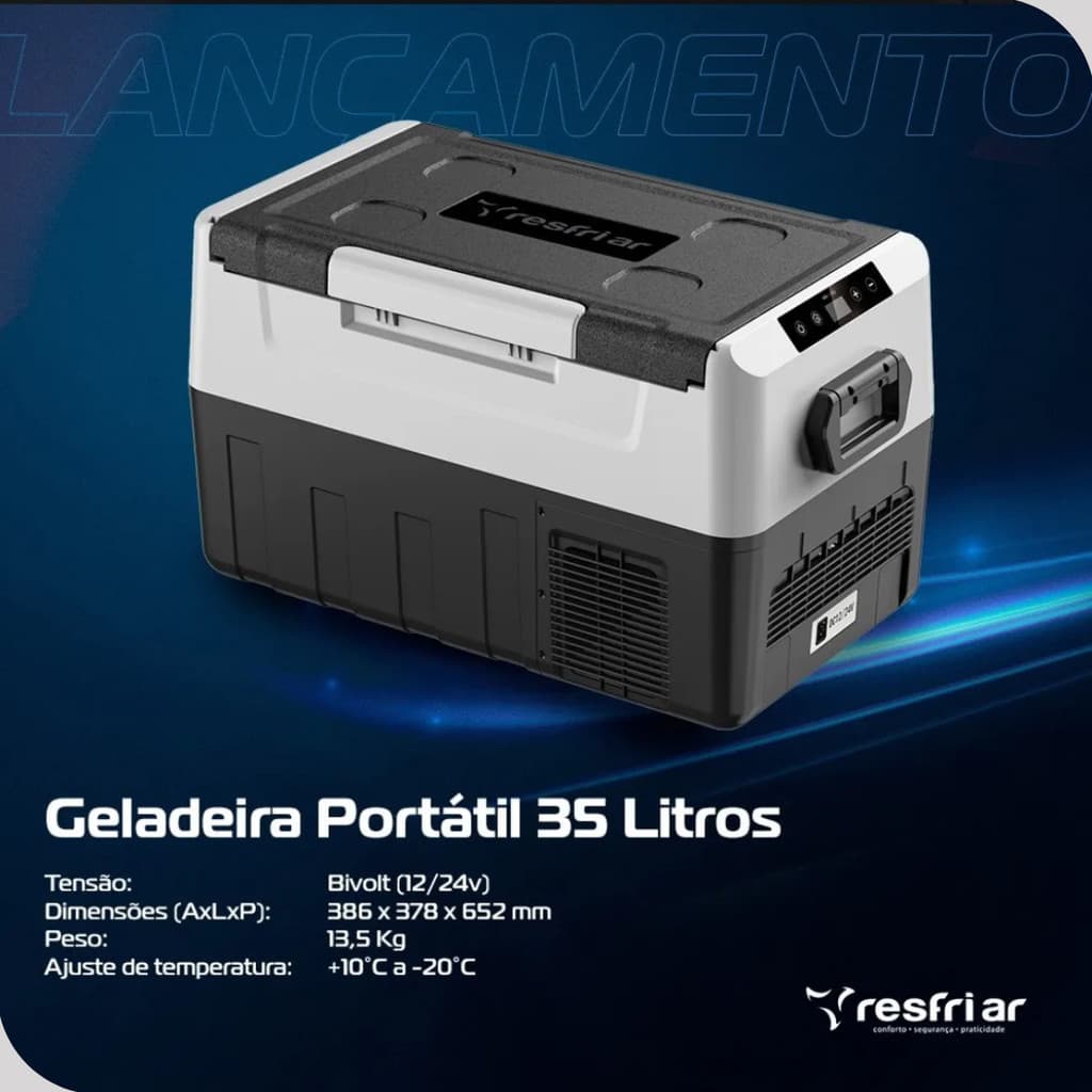Geladeira 35l Portátil Quadrivolt Freezer -20°C Caminhão Veiculos Resfriar
