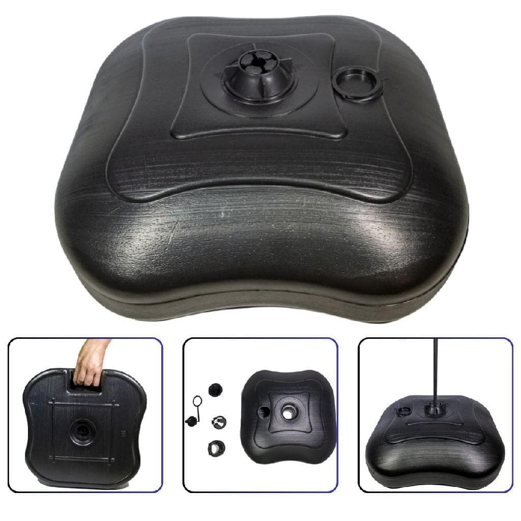 Base Quadrada para Guarda Sol Ombrelone Preta Estável e Resistente ao Tempo Wind Banner Praia Piscina Lojas Preta Branca