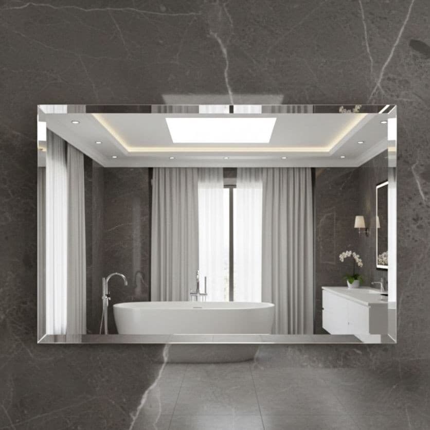 Espelho Bisotê Premium 80x50 Decorativo Retangular para Ambientes Modernos