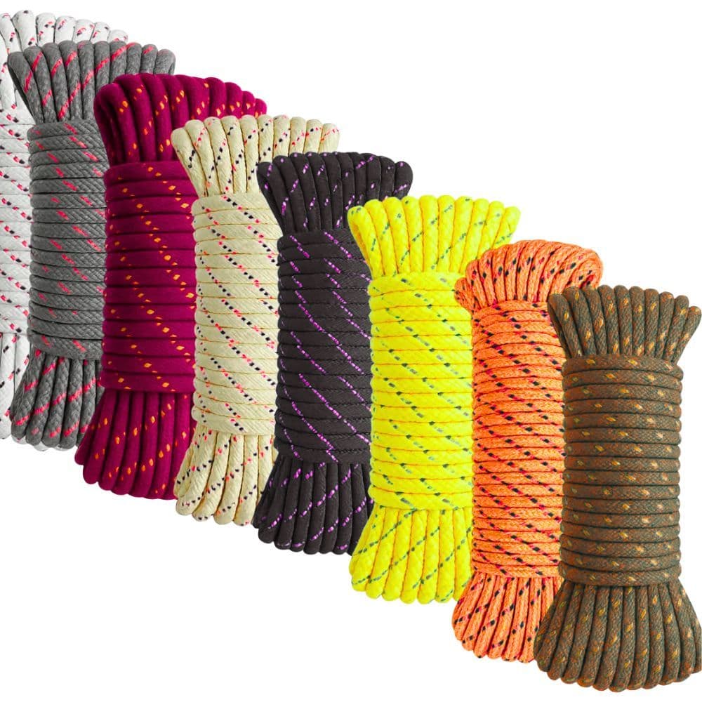 Corda Náutica Multiuso Multicolor 8mm Resistente Amarração Camping Parede Nylon 5, 10, 20 e 30metros