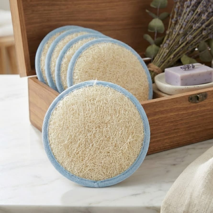 Kit Buchas Vegetal Natural Redonda Esfoliante Banho Ecológica Limpeza Profunda Higiene Diária