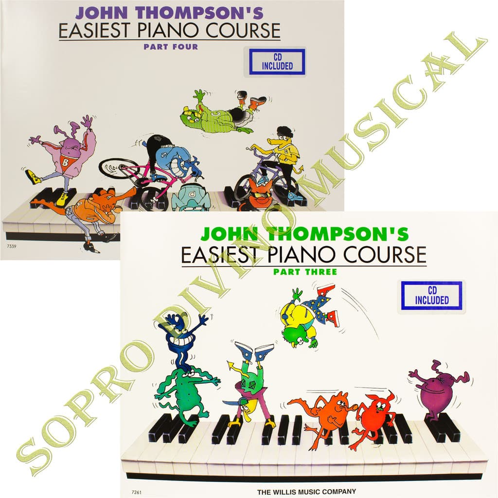 Kit Método Piano John Thompson Easiest Course Parte 3 & 4