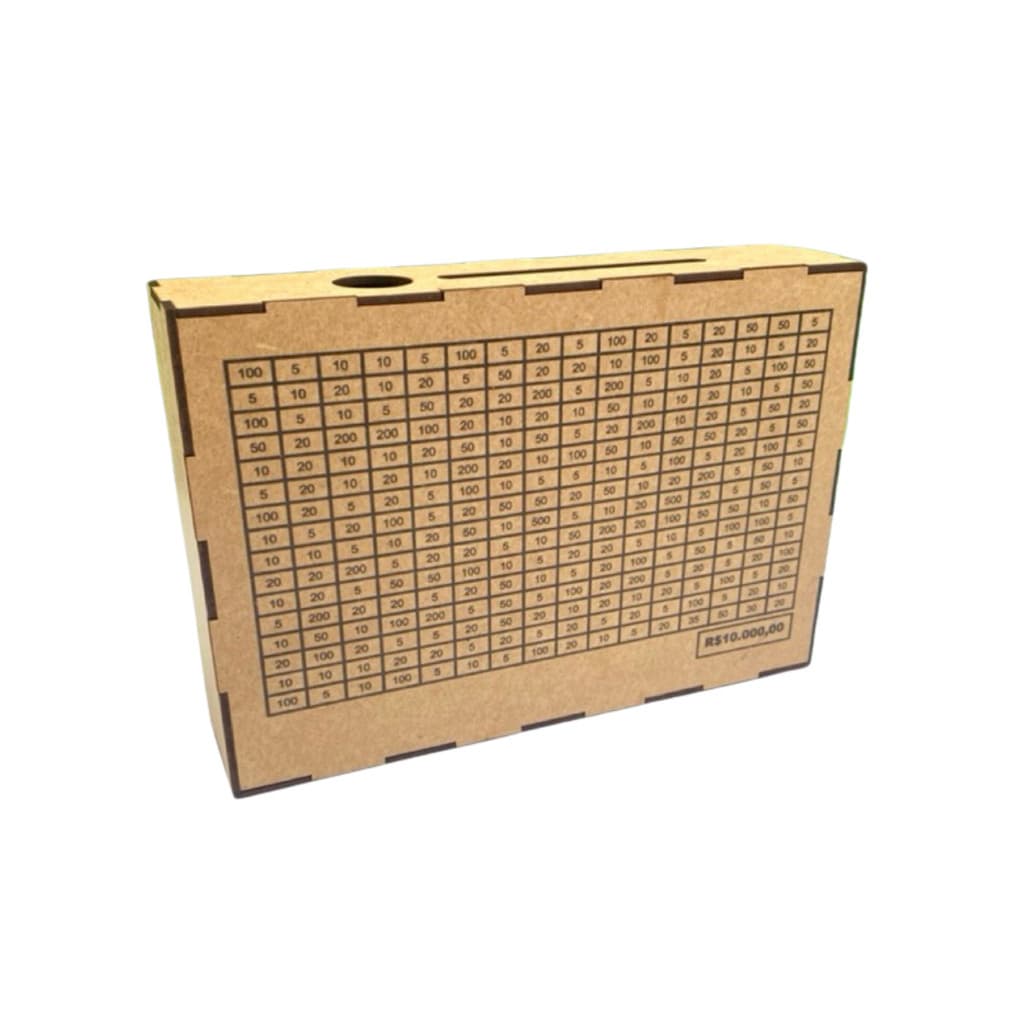 Caixa Cofre Desafio 250 Depósitos Em MDF Cru Caixa Para Economizar Dinheiro

