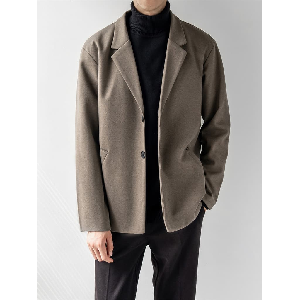 Blazer de lã masculino primavera outono High-End luz estilo maduro casaco de lã grosso versão coreana terno Casual202603