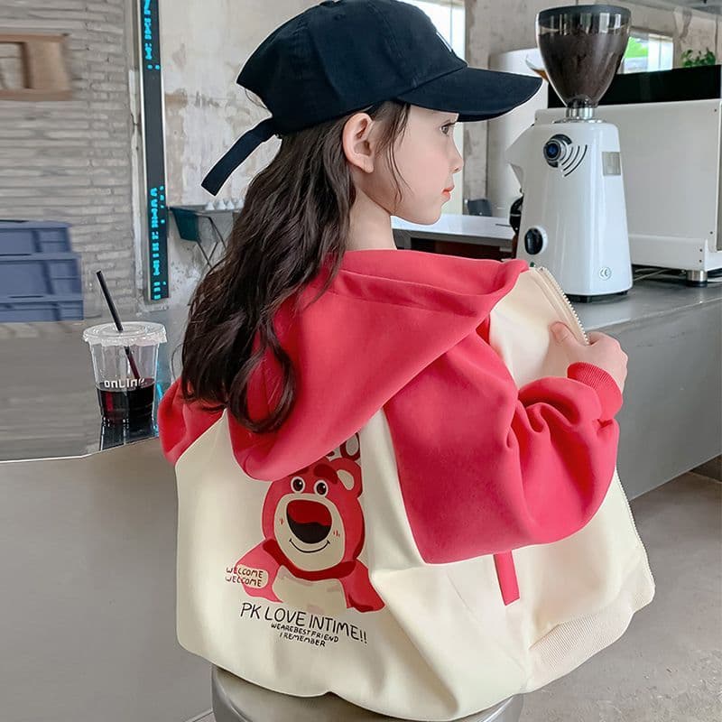 Meninas jaqueta primavera roupas dos desenhos animados moda 2024 novo estilo crianças roupas primavera outono estilo beb