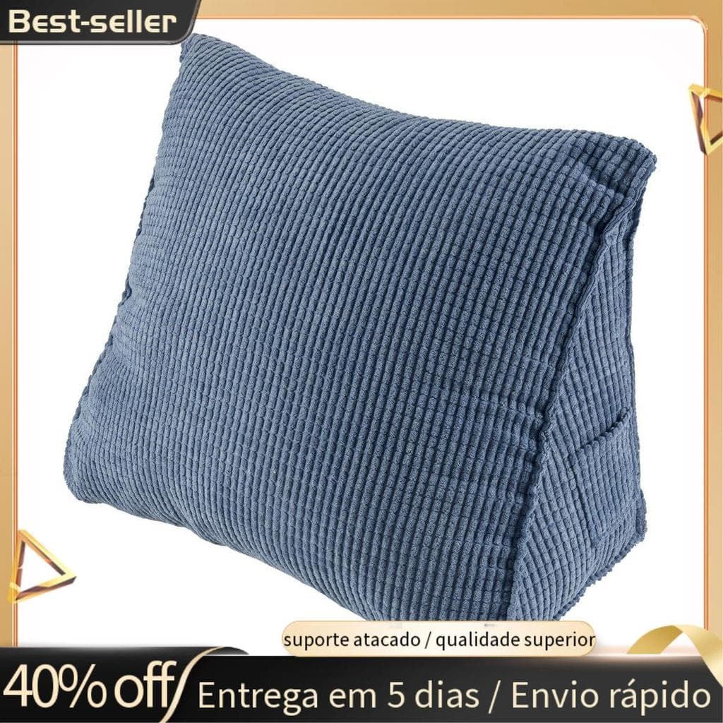 Almofada De Encosto De Leitura , Travesseiro De Cunha , Lombar , Cama , Cadeira De Escritório Apoio Para As Costas (Azul