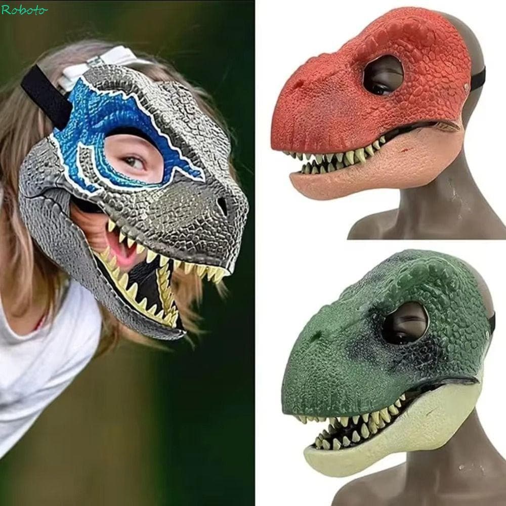 DARNELL Capacete De Dinossauro , Adereços De Cosplay , Mandíbula Móvel , Máscara De Halloween Engraçada Raptor Dino