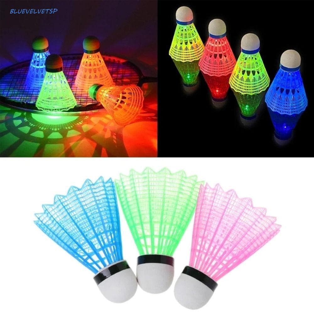 Bolas Luminosas De Badminton BLUEVELVETSP , LED Colorido Brilhante , Petecas De Iluminação De Nylon