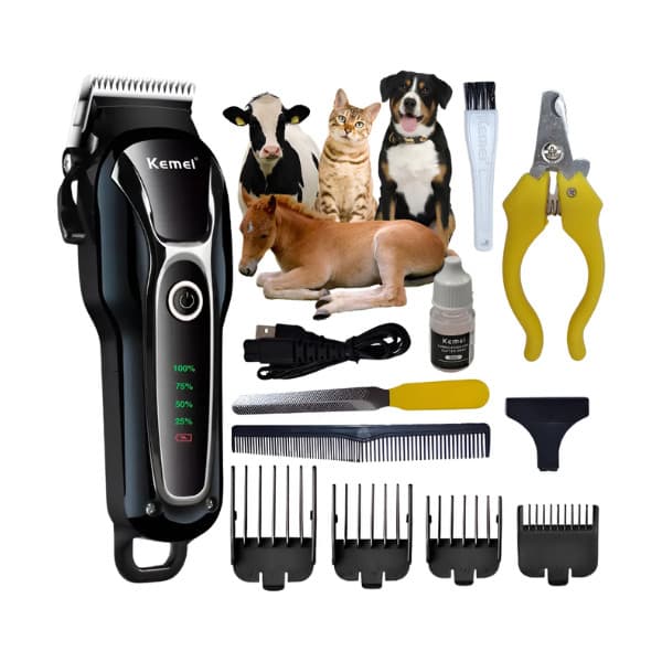 Máquina de tosa elétrica para pets, uso com fio/sem fio e referência de carga na embalagem, com carregador Wassay