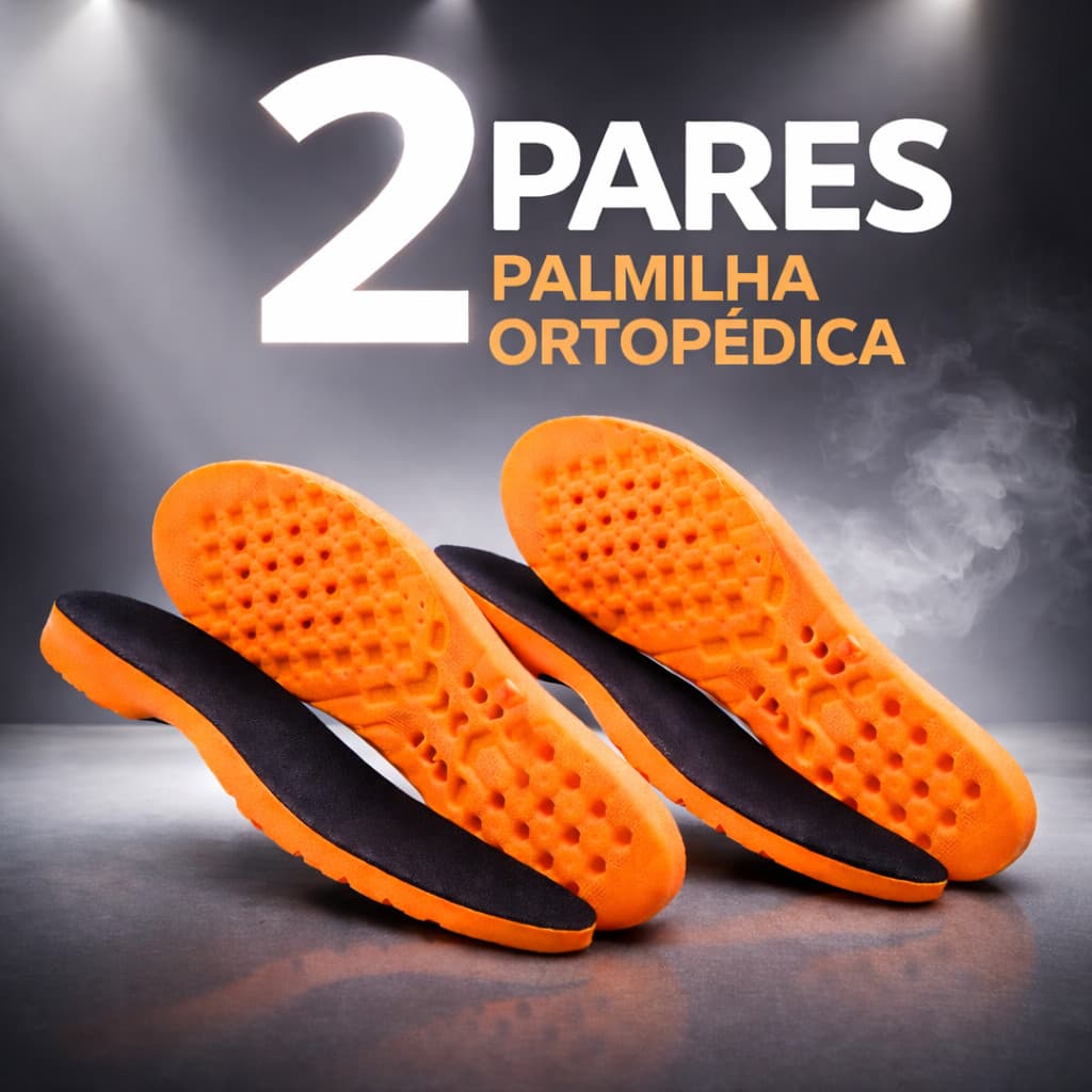 Kit 2 Pares Palmilha Ortopédica Grossa Fascite Plantar Esporão Calcâneo Dor No Pé Conforto Diário