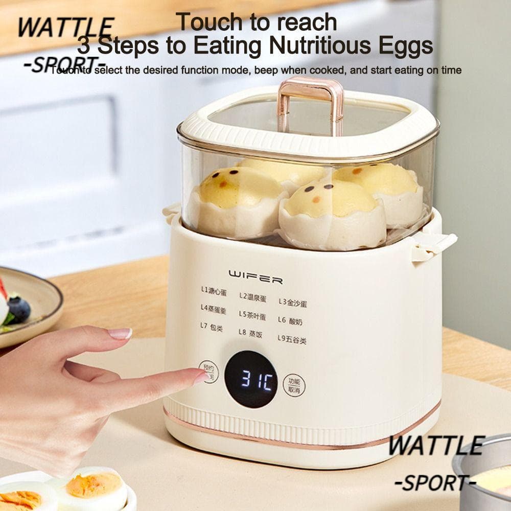 Caldeira De Ovos WATTLE , Elétrica De 9 Em 1 Com Cronometragem 24 Horas , Vaporizador Multifuncional Durável De 2 Camada