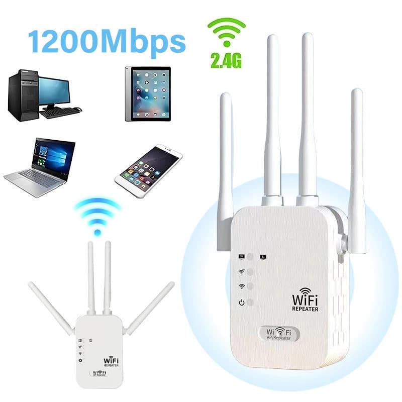 Repetidor Wi-Fi 4 Antenas 300Mbps Amplificador de Sinal Cor Branco Ideal para Casa e Escritório G8