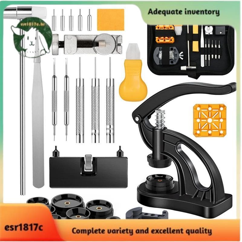 Kit De Reparo De Relógio Pulseira + Ferramenta De Prensa , Ferramentas De Substituição De Bateria Com Remoção De Link