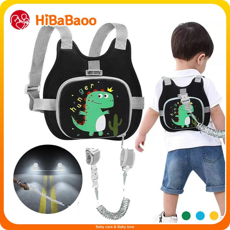 HiBaBaoo Arnês Anti-Perda Respirável Para Crianças , Pulseira Ajustável Bebês , Corda De Tração Removível Reflexiva De 1