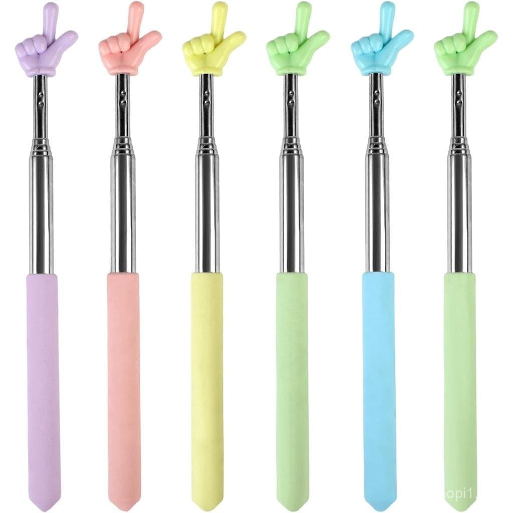 Azureal 6 Peças de Ponteiros de Dedo, Ponteiros de Dedo Coloridos Extensíveis, Mini Ponteiros Retráteis para Professores