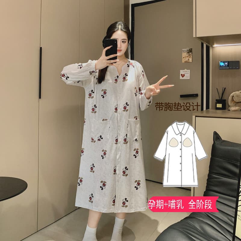 Primavera outono com almofadas no peito saia de maternidade camisola de maternidade amamentação roupas de enfermagem pré