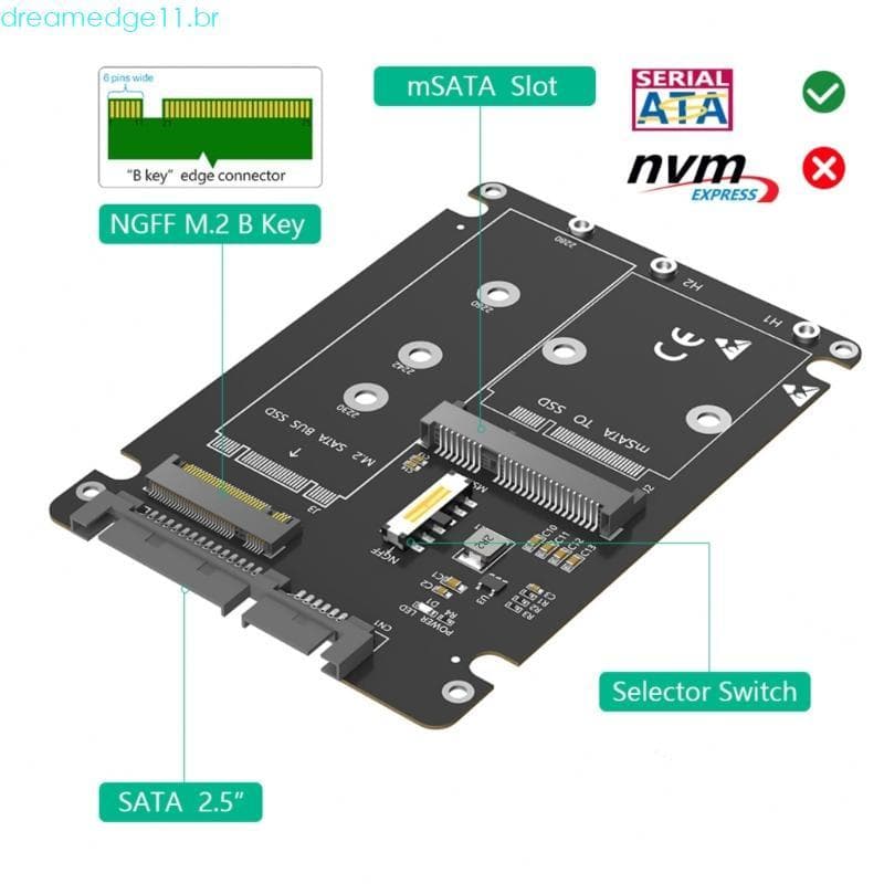 dreamedge11 M 2 Msata SSDs Para 2 5 Polegadas SATA3 0 Caixa Disco Rígido Caso 2230 2242 2260