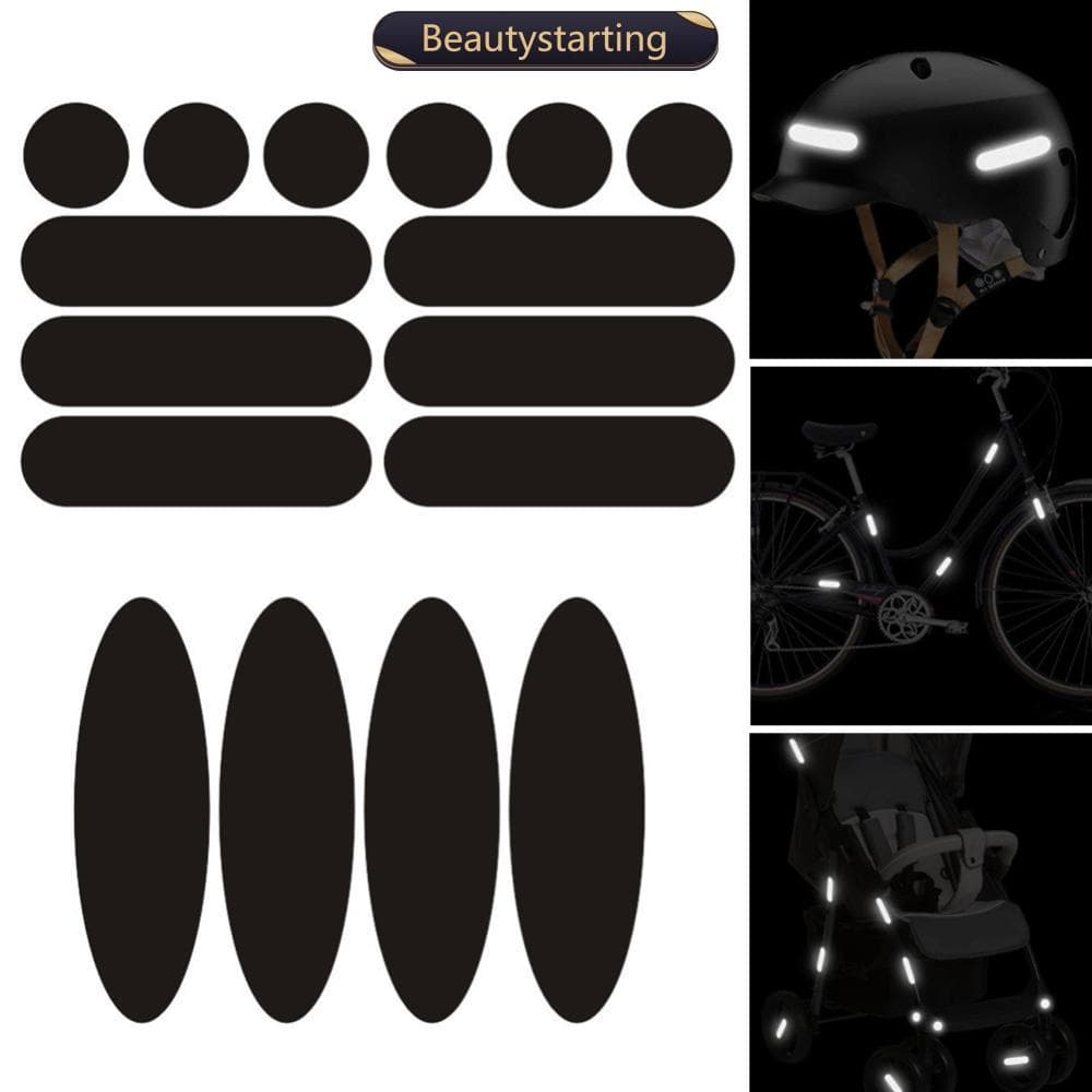 BEAUTYSTARTING Adesivos Refletivos Pretos Invisíveis Para Motocicleta , Fita Reflexiva Simples E Eficaz , Círculo Oval C