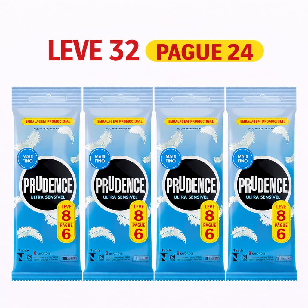 Preservativo Prudence Ultra Sensível Mais Fino Leve 8 Pague 6 - Pruednce