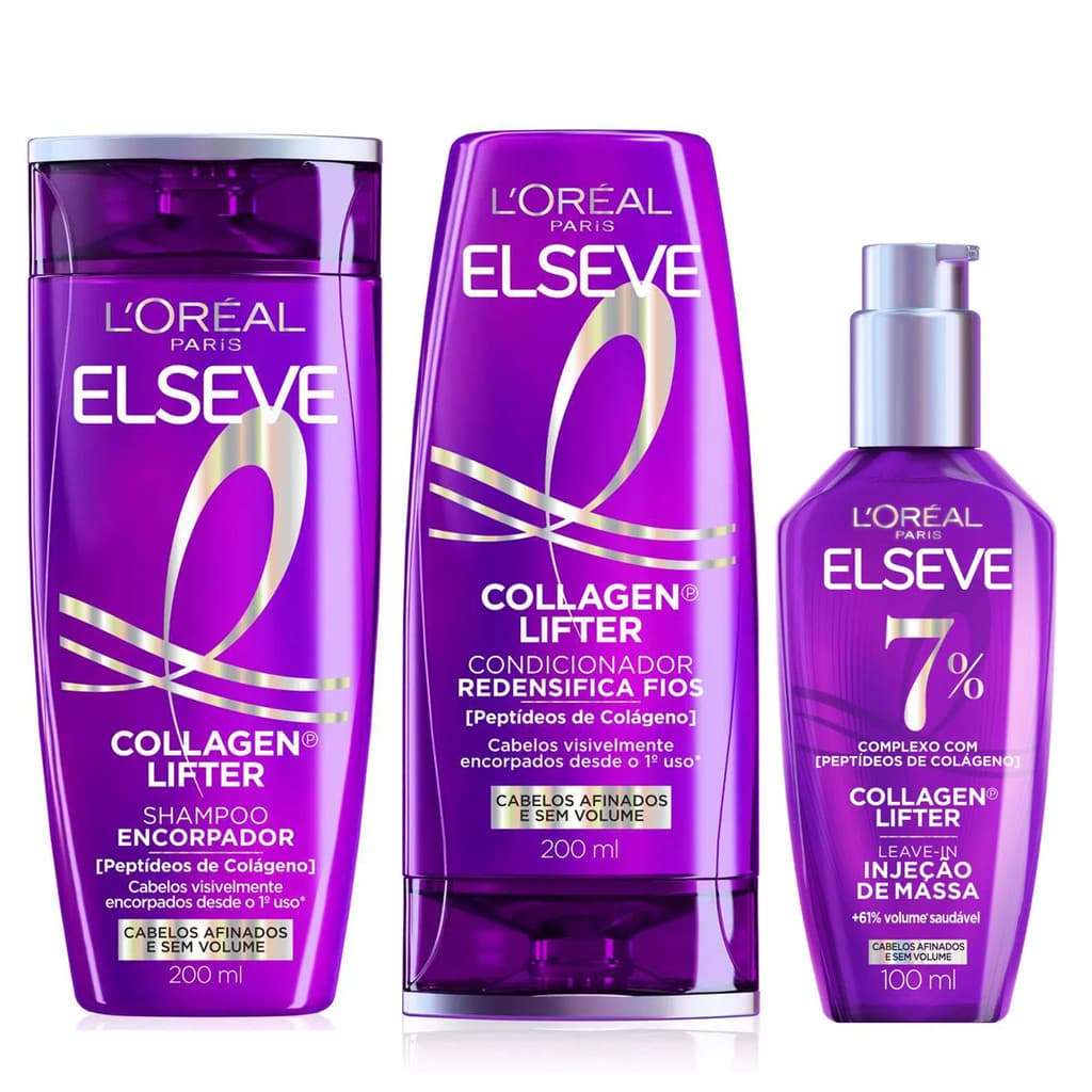 KIT ELSEVE COLLAGEN LIFTER SH + COND + LEAVE-IN DE MASSA 100ML