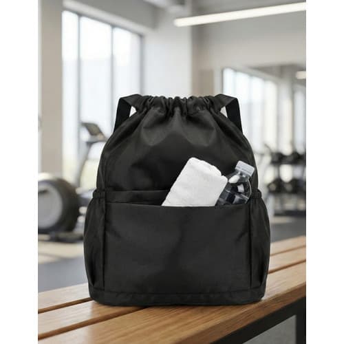 Mochila Costas Saco cordão Bolsa unissex Trabalho esportivo treino Academia Impermeável Preto esporte feminino masculino