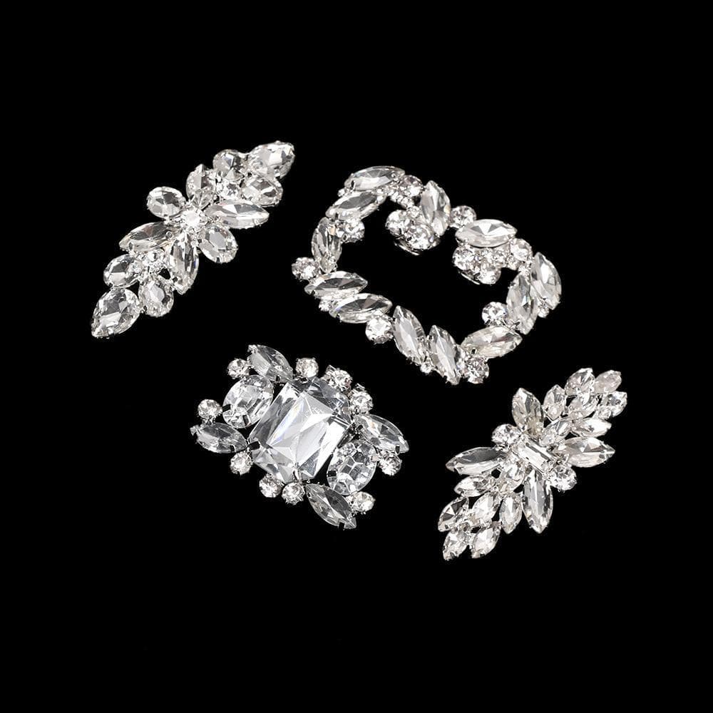 Clipe De Sapato PEONYQ Strass Noiva Salto Alto Fivela Charmosa