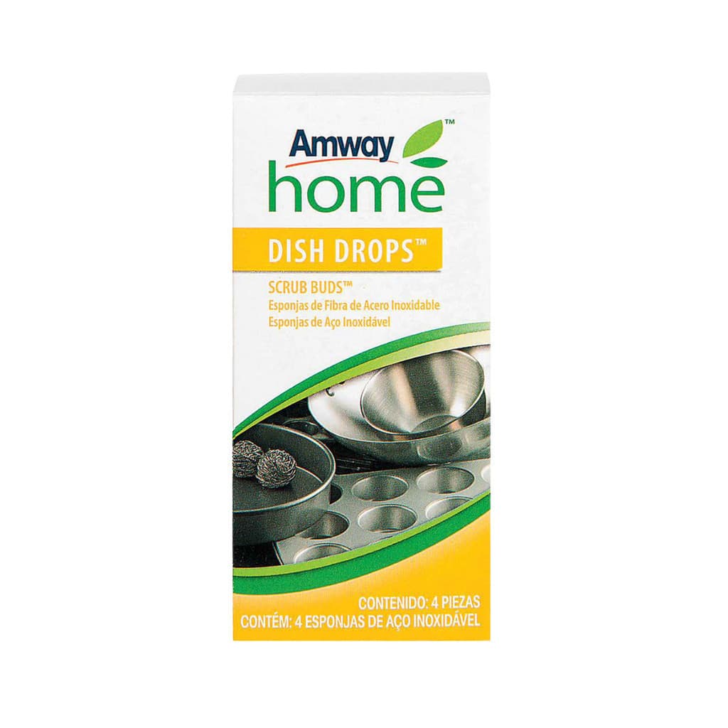 Esponja De Aço Scrub Buds Dish Amway Drops Cx 4 Unidades