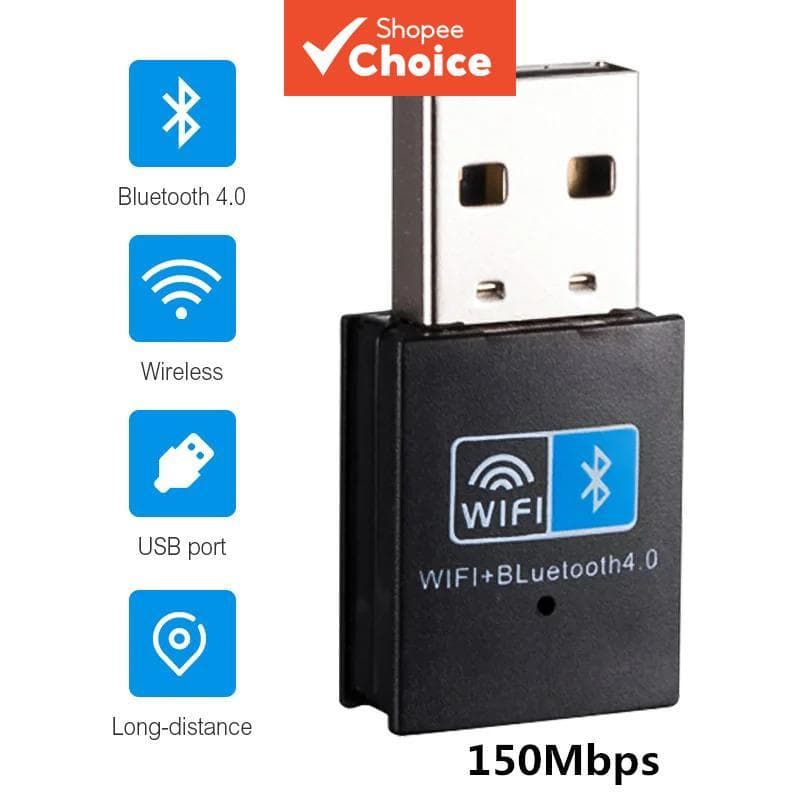 Adaptador USB Mini Sem Fio WiFi Bluetooth V4.0 150Mbps Sem Driver para PC Laptop Windows 7 8