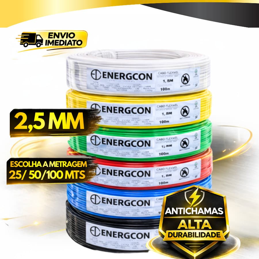 Fio Flexível Cabo 2,5mm 25m 50m 100m