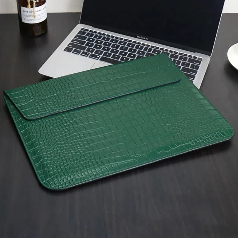 Bolsa Para Laptop MacBook Pro 13 M1 Capa PU 14.2 2021 De Couro Padrão De Crocodilo Air 15 A3240 A3114 A2941