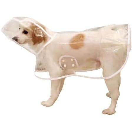 Capa de Chuva para Animais de Estimação, Capa Impermeável Transparente para Cães Pequenos e Gatos (2XL, Branco)